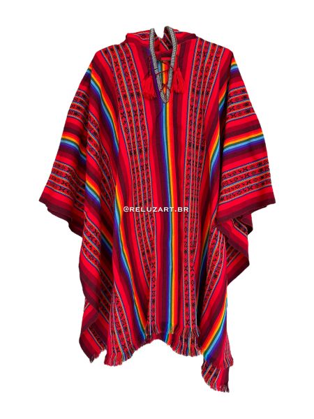 Poncho de Manta de Awayo com capuz