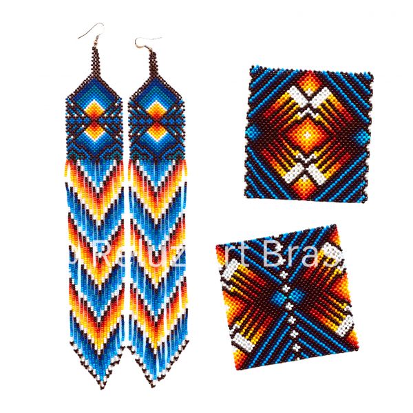 sob encomenda > Conjunto Yawanawa: Brinco + Pulseira XGG