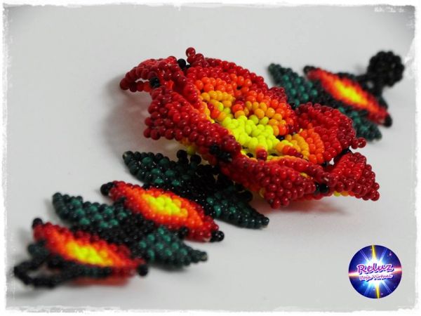 Pulseira Huichol - Flores do Deserto G