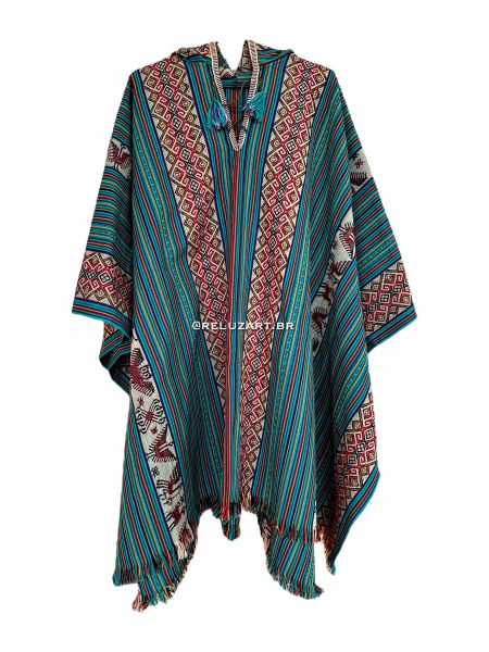 Poncho de Manta de Awayo com capuz