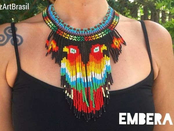 Colar Embera Arara - preto